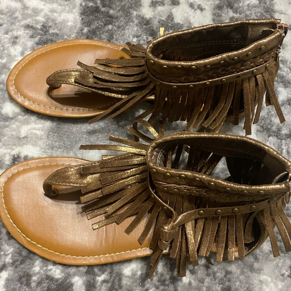 Pierre Dumas boho fringe sandals